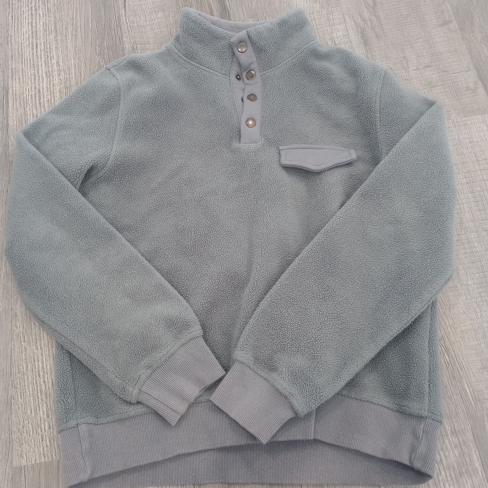 White Birch Gray Button-Up Sweatshirt